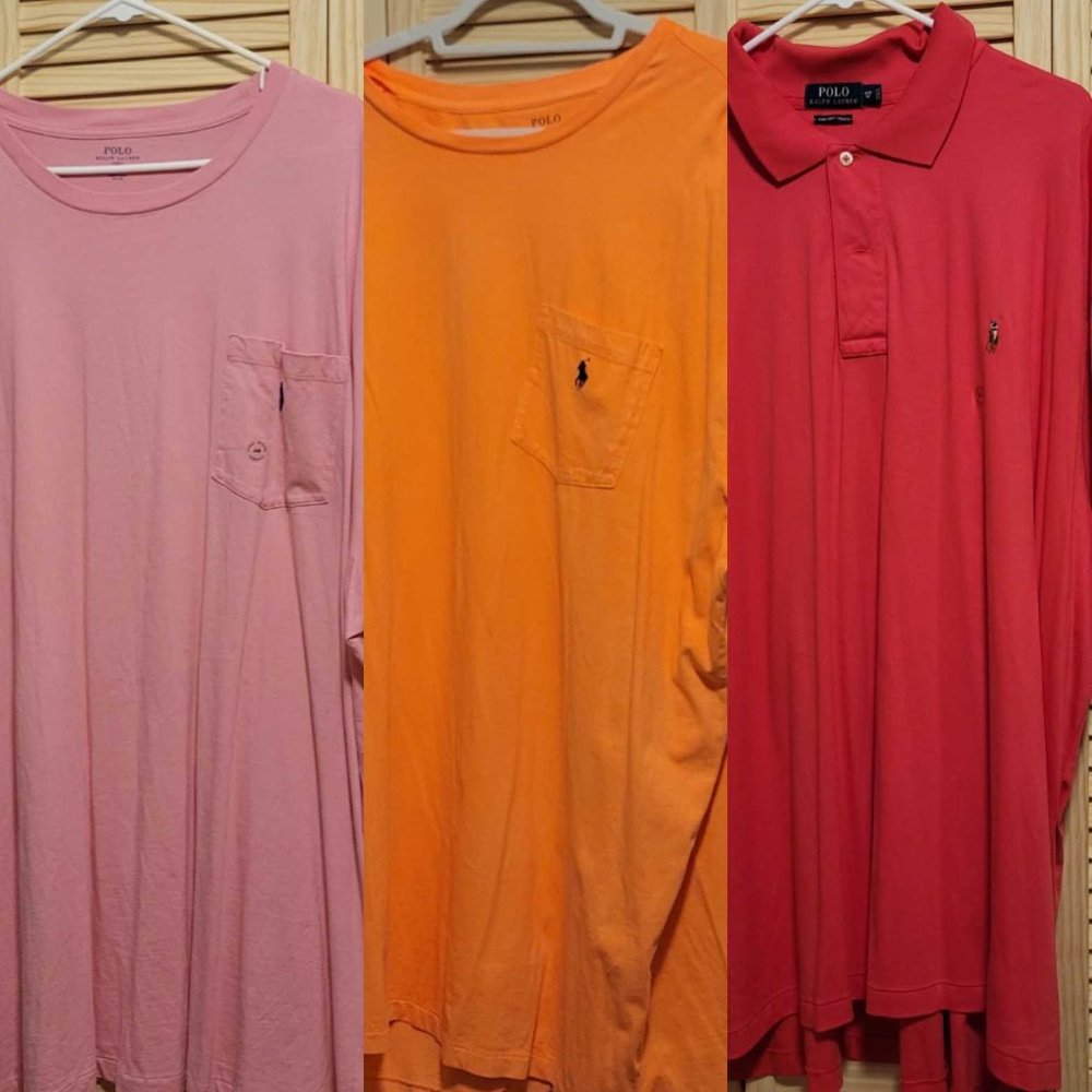Polo Ralph Lauren 4XB Red Pink Orange Tones Tee Polo  Bundle